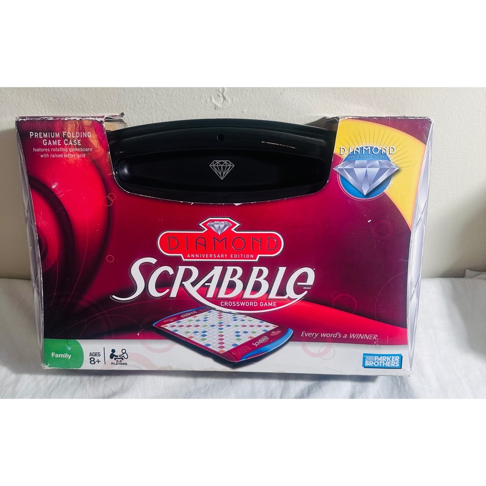 Scrabble Diamond 60th Anniversary Edition 2008 Deluxe Folding Travel Game VTG